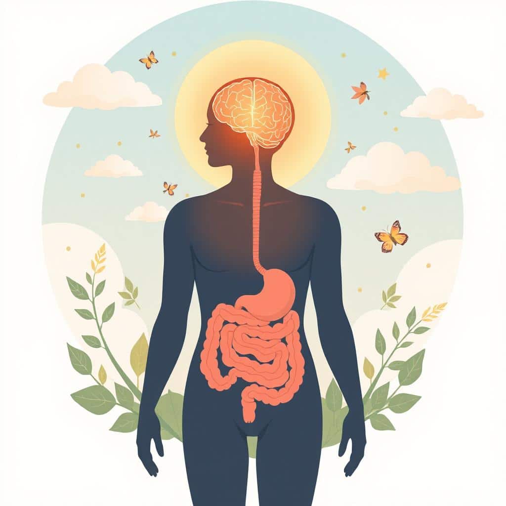Illustratie van Lactobacillus johnsonii, een probiotische bacterie, die het microbioom en verschillende aspecten van gezondheid ondersteunt.